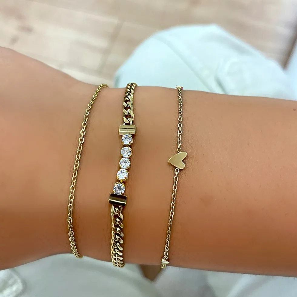 5 Stone Armband | 18K vergoldet