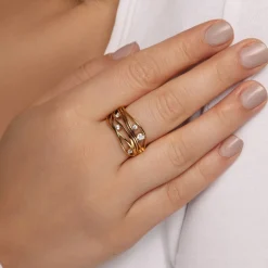 5 Stone Ring | 18K vergoldet