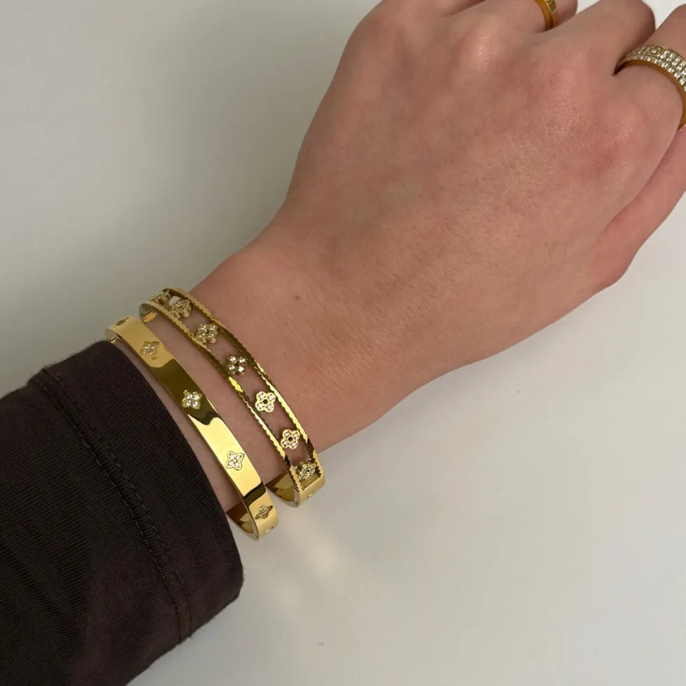 Clover Deluxe Armreif | 18K vergoldet