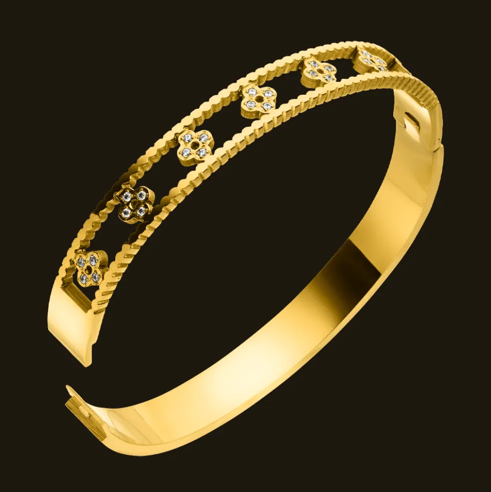 Clover Deluxe Armreif | 18K vergoldet