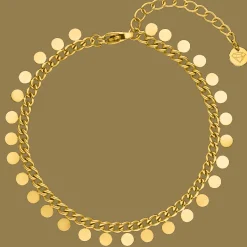 Coins Fußkette | 14K vergoldet