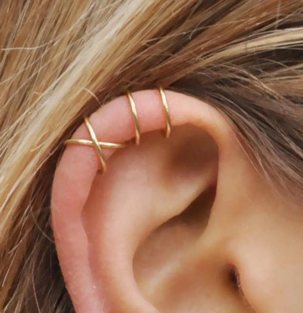 Crossing Plain Ear Cuff | 925 Echtsilber