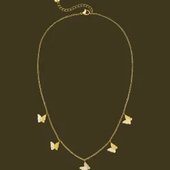 Crystal Butterfly Halskette | 18K vergoldet
