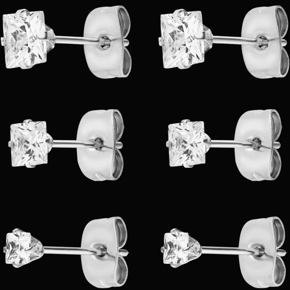 Cube Stones Ohrstecker Set | 18K vergoldet