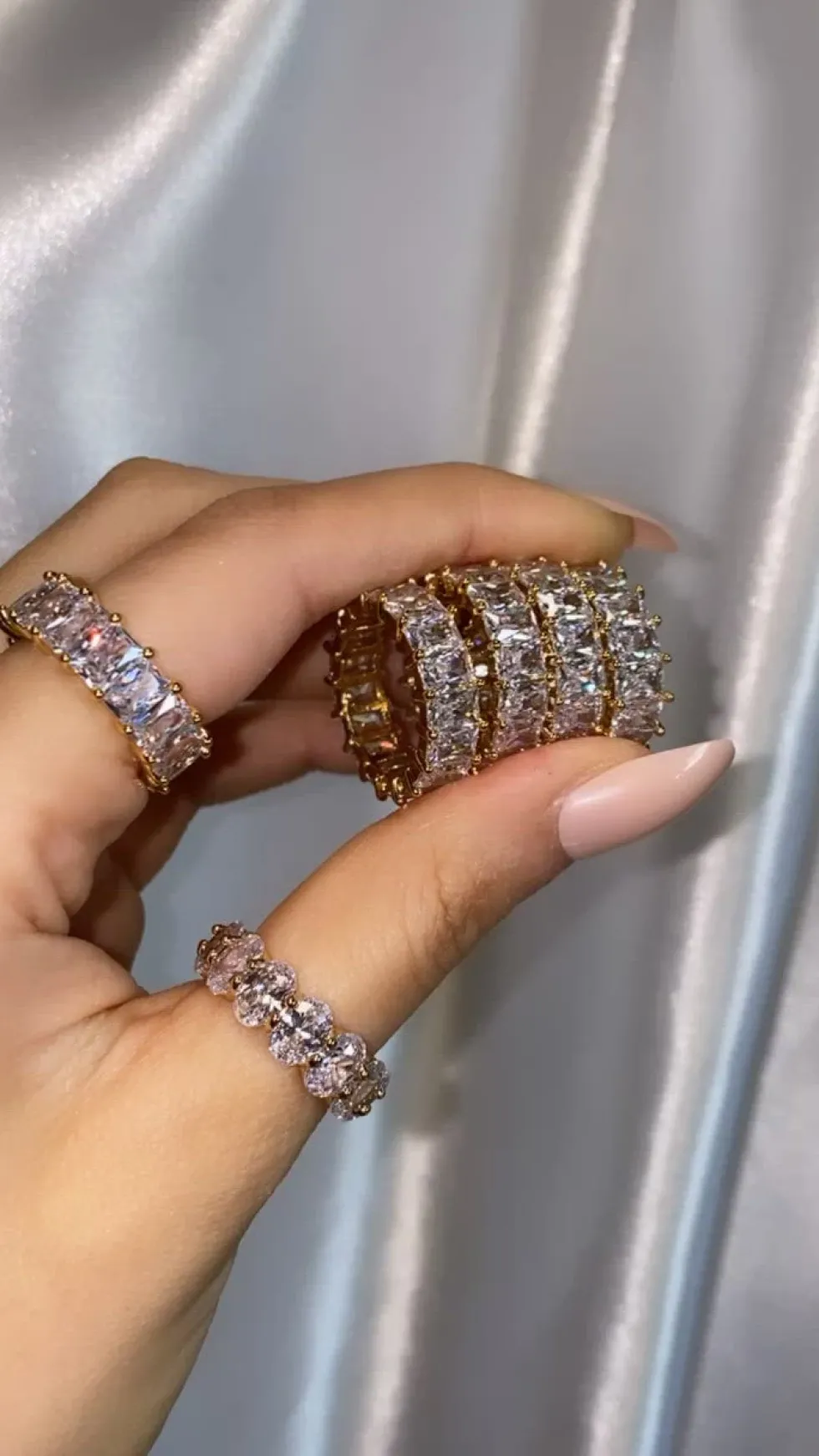 Cube Stones Ring | 18K vergoldet
