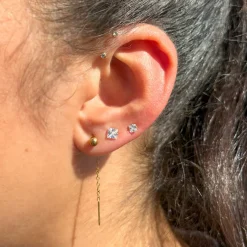 Dot Chain Ohrkette | 18K vergoldet