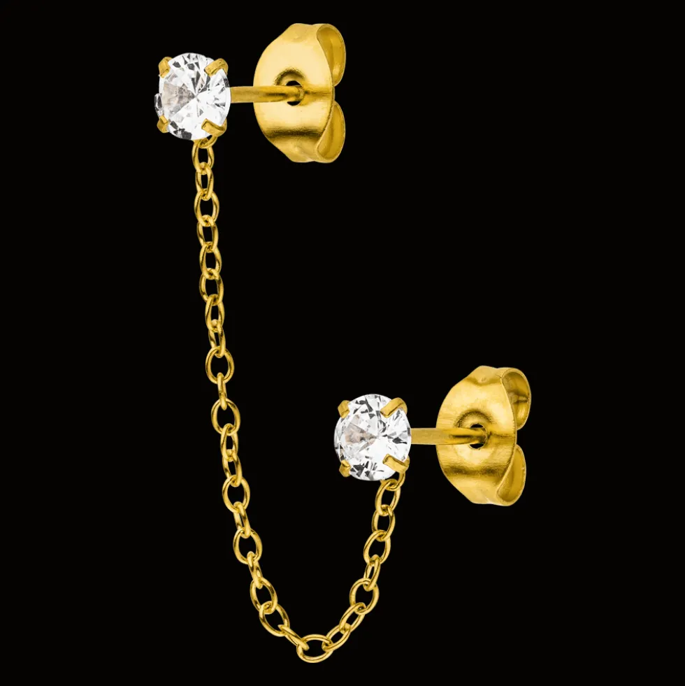 Double Bright Ohrkette | 18K vergoldet