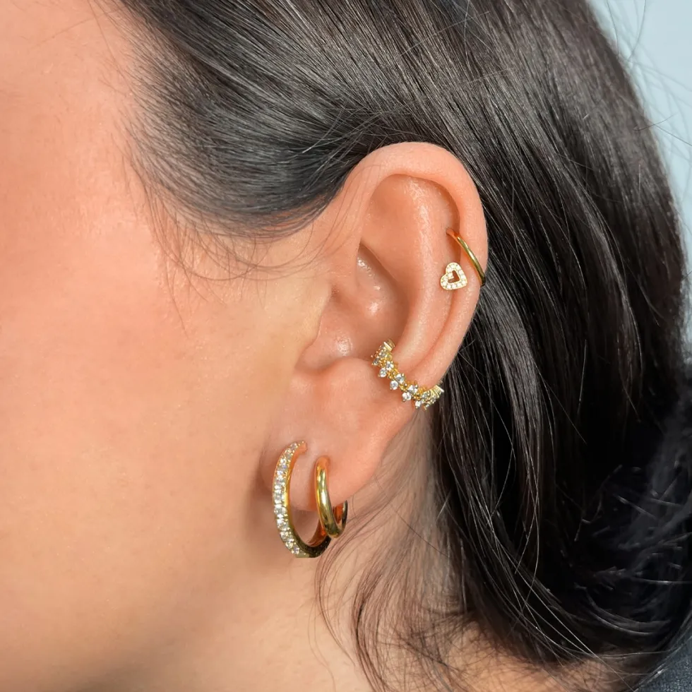 Double Glim Ohrringe | 18K vergoldet
