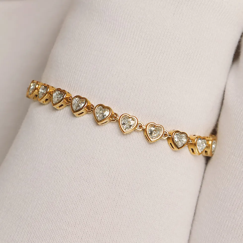 Drop Heart Armband | 18K vergoldet