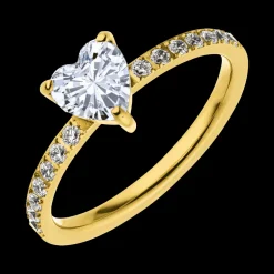 Drop Heart Ring | 18K vergoldet