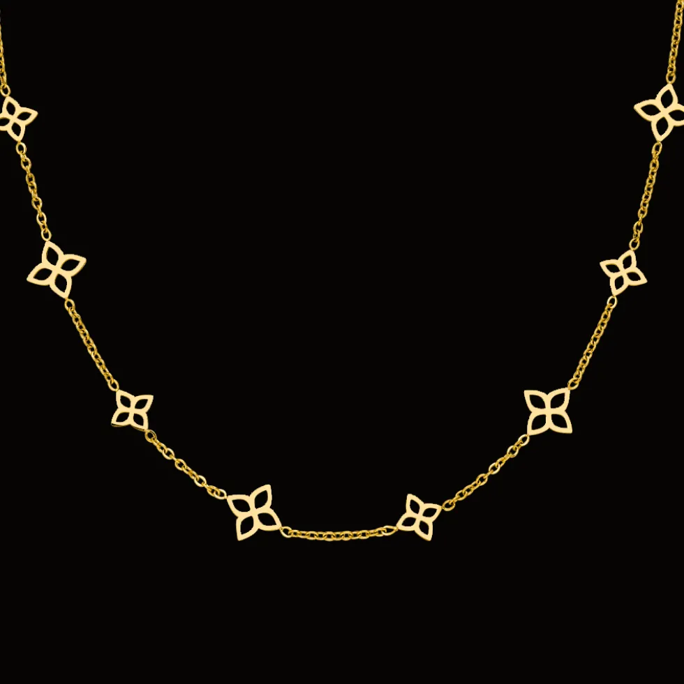 Elegant Flower Kette | 18K vergoldet
