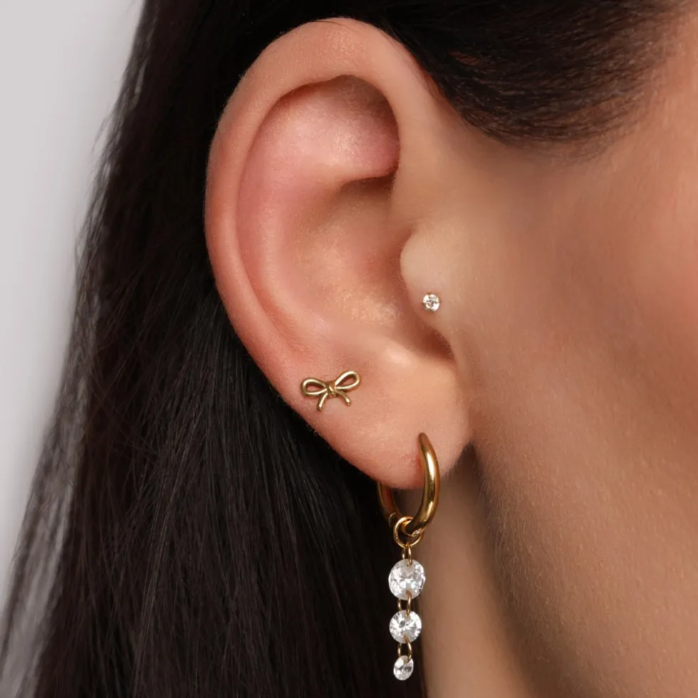 Elegant Tie Ohrstecker | 18K vergoldet