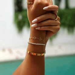 Fancy Clover Armband | 18K vergoldet