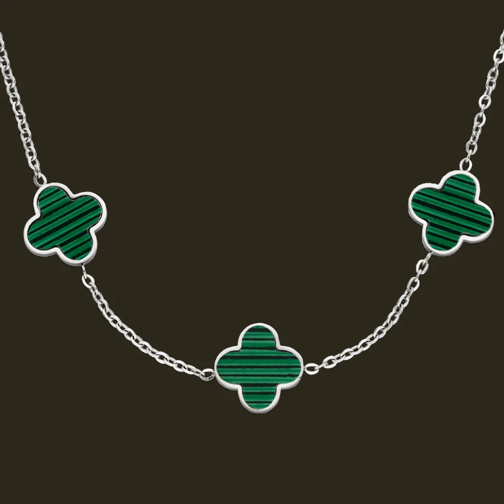 Green Clover Kette | 18K vergoldet