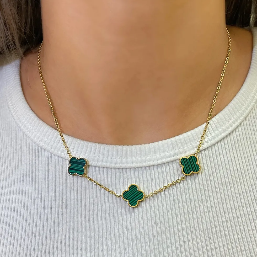 Green Clover Set | 18K vergoldet