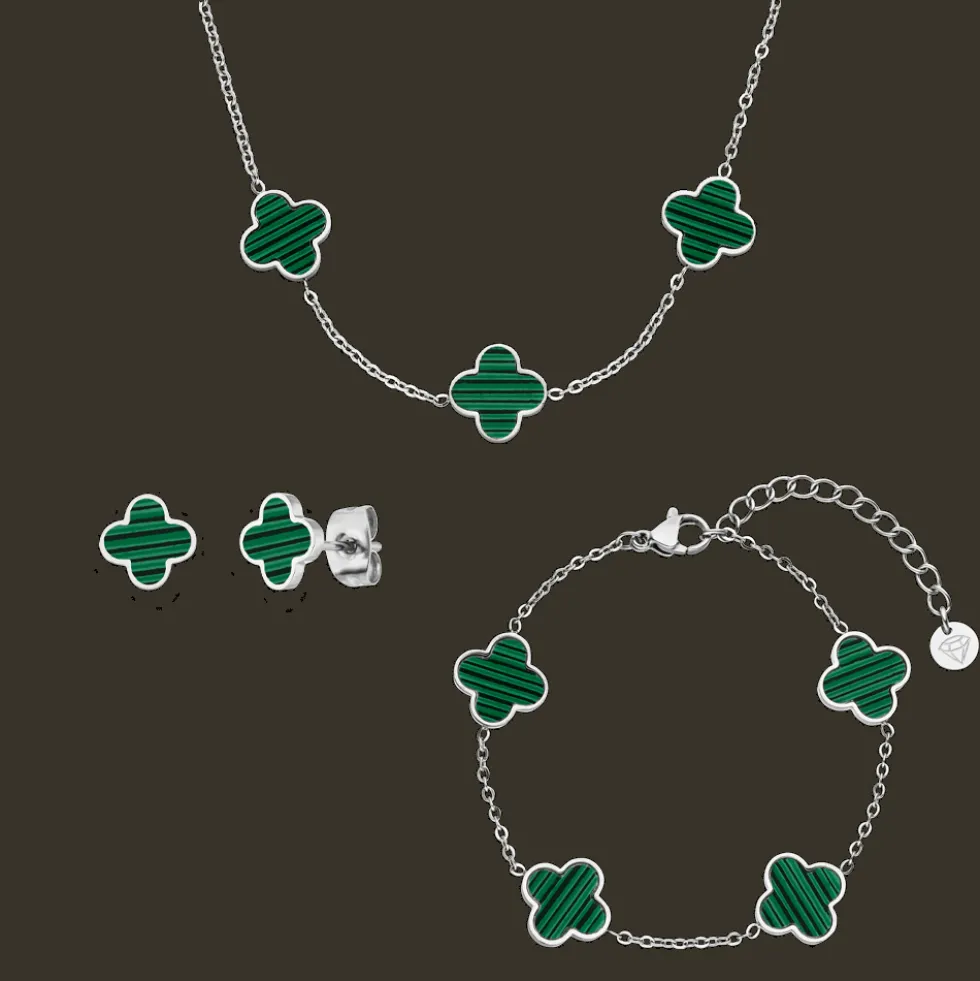 Green Clover Set | 18K vergoldet