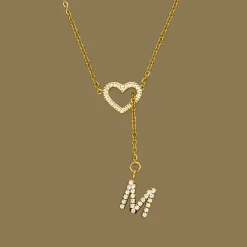 Heart Letter Halskette | 18K vergoldet