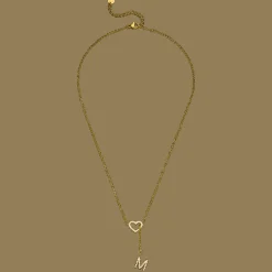 Heart Letter Halskette | 18K vergoldet