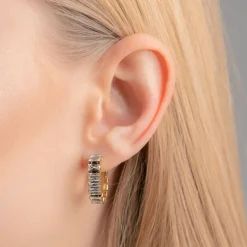 Icy Baguette Ohrstecker | 18K vergoldet