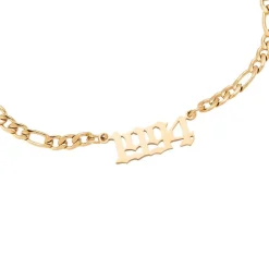 Jahreszahl Gothic Armband | 14K vergoldet