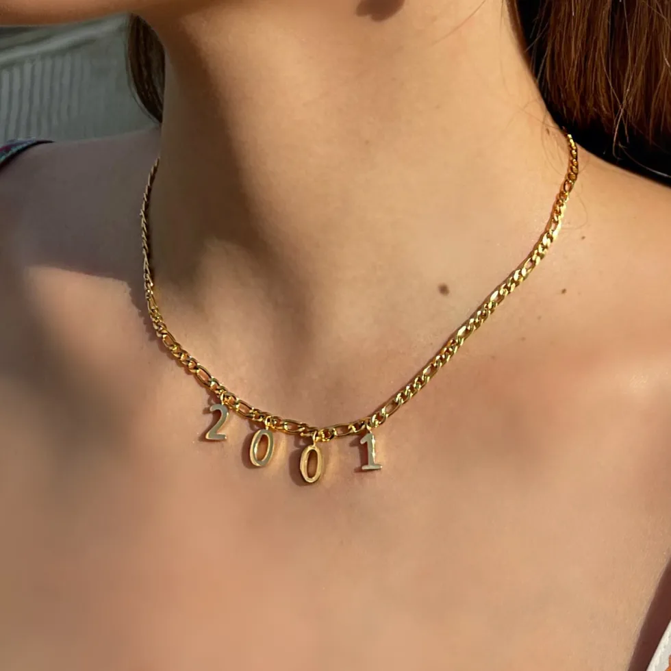 Jahreszahl Kette | 18K vergoldet