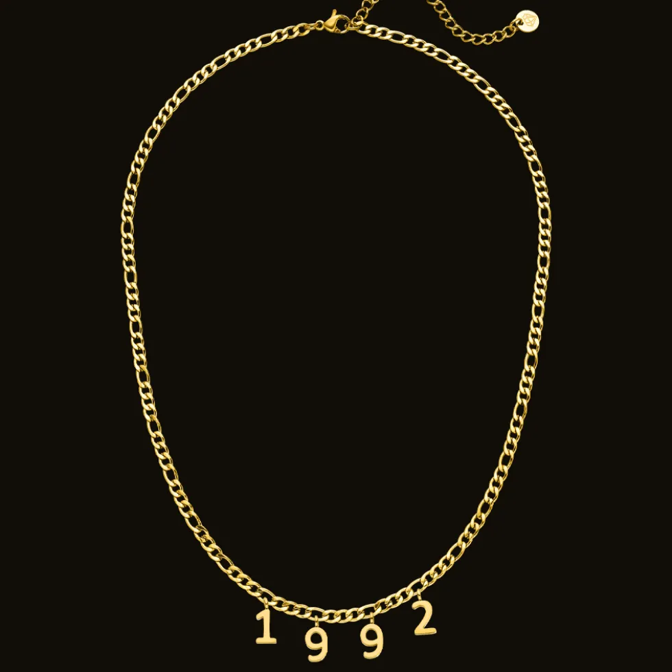 Jahreszahl Kette | 18K vergoldet