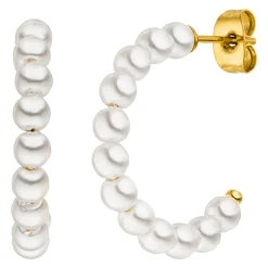 Pearl Hoop Ohrringe | 18K vergoldet