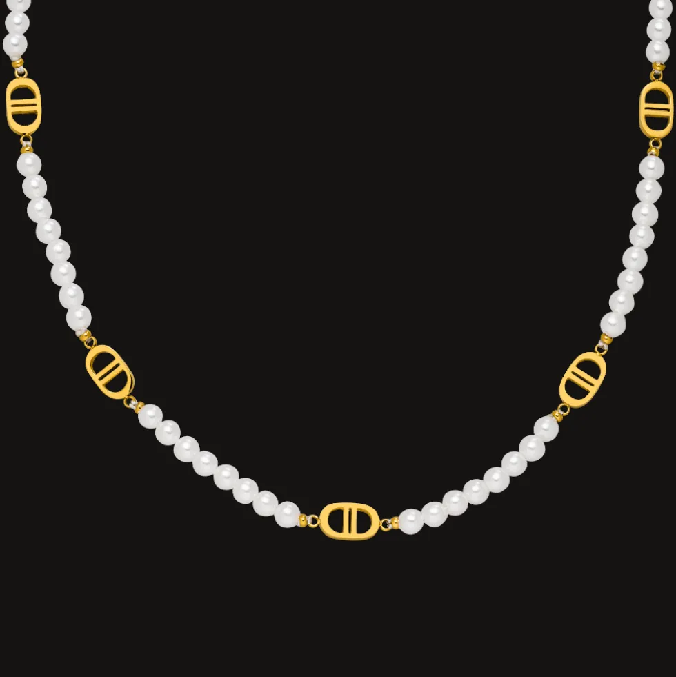 Pearl Prestige Halskette | 18K vergoldet