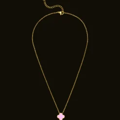 Pink Clover Kette | 18K vergoldet