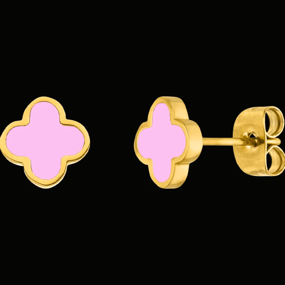 Pink Clover Ohrstecker | 18K vergoldet