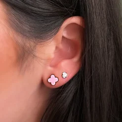Pink Clover Ohrstecker | 18K vergoldet