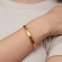 Shine Clover Armreif | 18K vergoldet