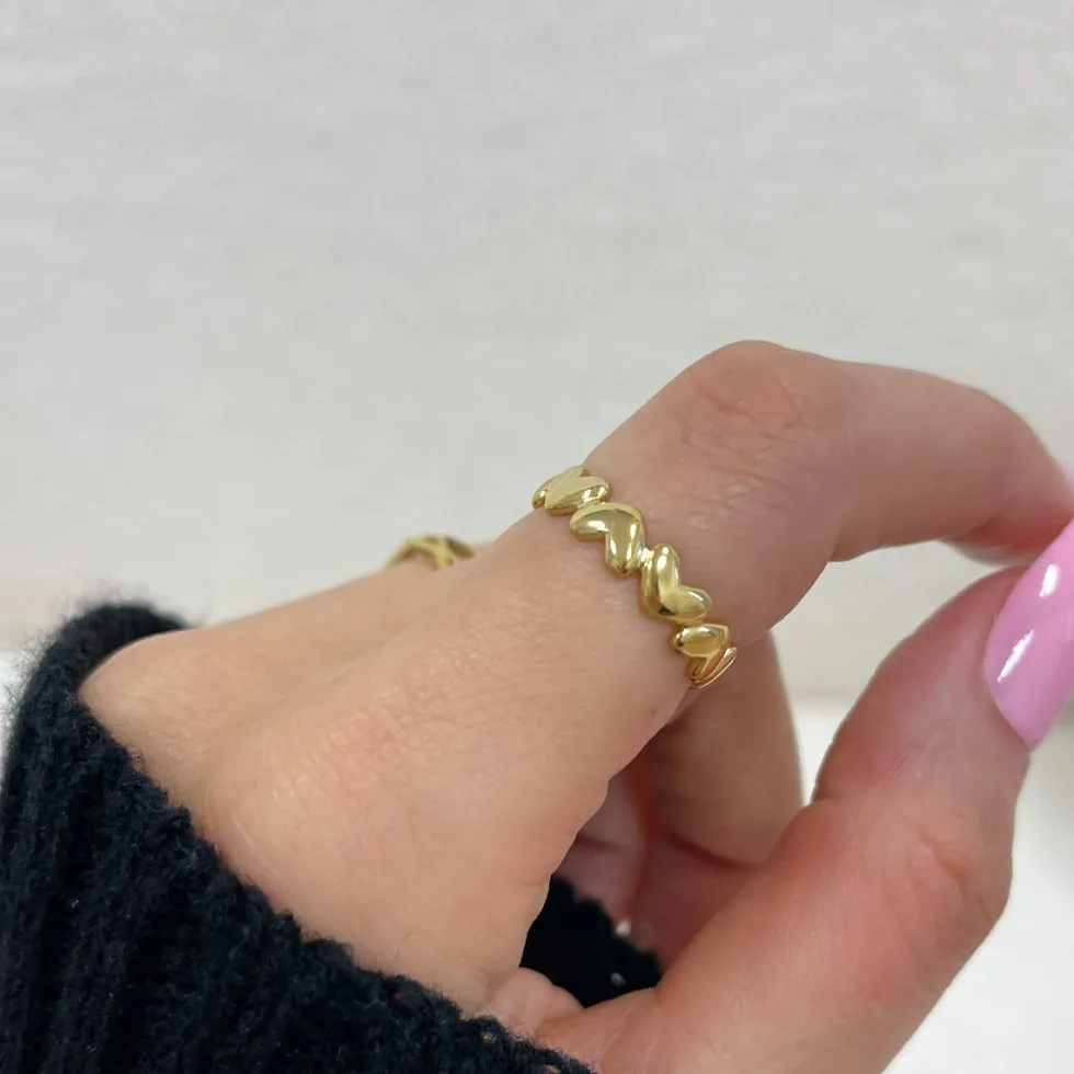 Smooth Heart Ring | 18K vergoldet