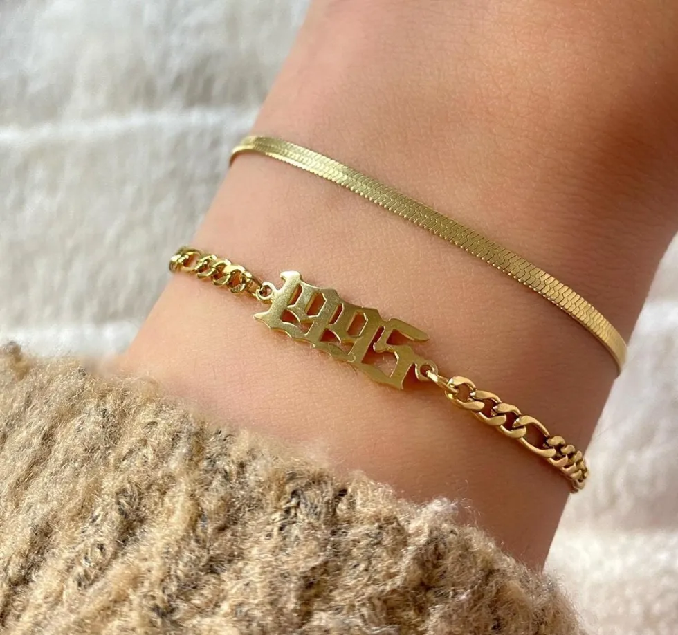 Snake Skin Armband | 18K vergoldet
