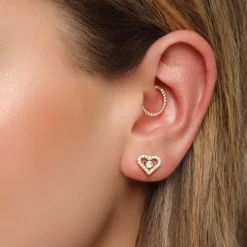Stone Heart Ohrstecker | 18K vergoldet
