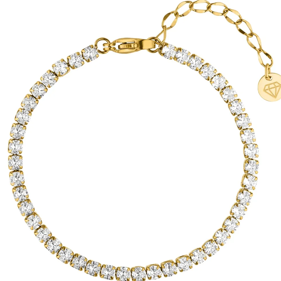 Tennis Fußkette | 18K vergoldet