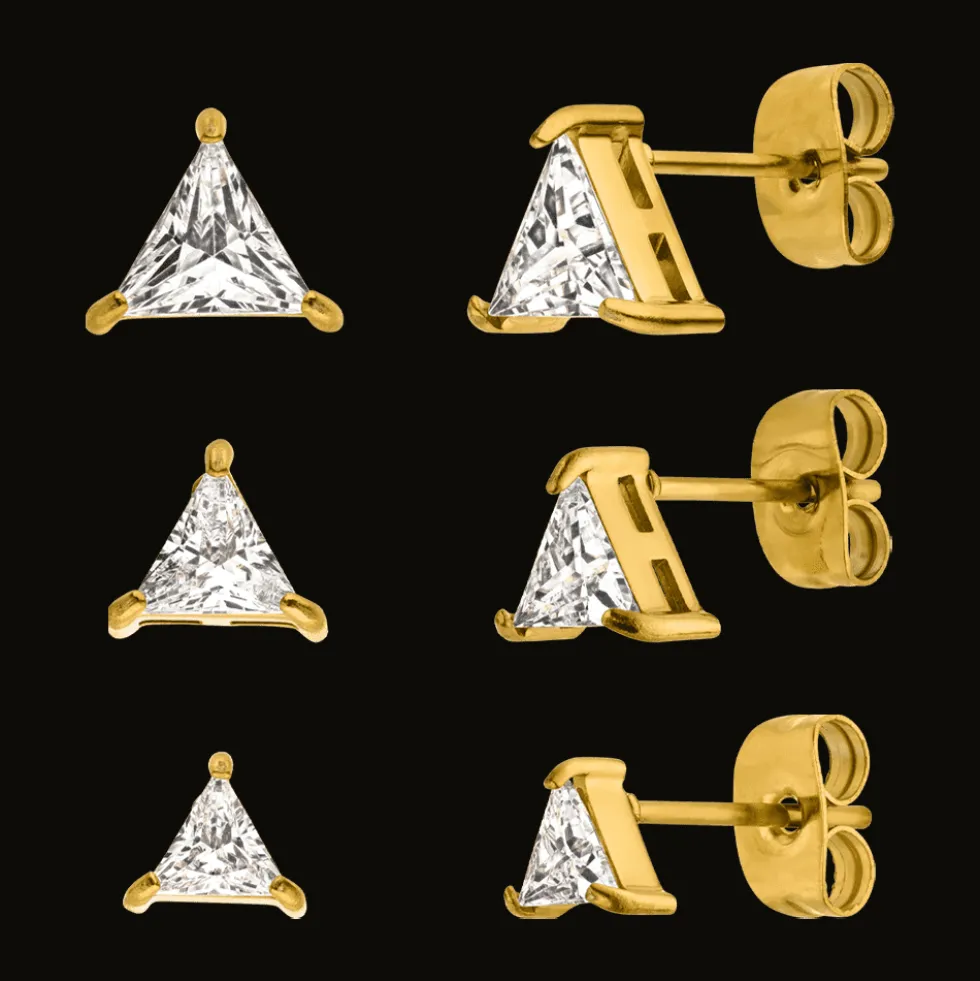 Triangle Ohrstecker Set | 18K vergoldet