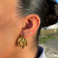 Triple Ohrstecker | 18K vergoldet