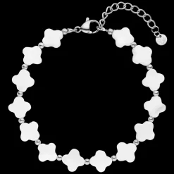 White Clovers Fußkette | 18K vergoldet