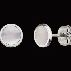 White Shimmer Ohrstecker | 18K vergoldet