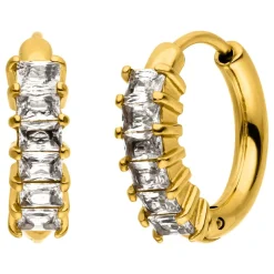 Zircon Hoop Ohrringe | 18K vergoldet